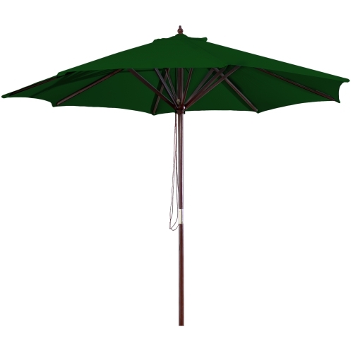 Ump903-grn 9 Ft. Green Wooden Market Umbrella - Green
