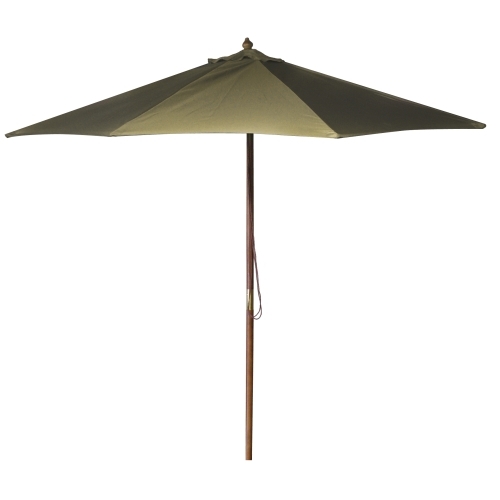 Ump903-khaki 9 Ft. Khaki Wooden Market Umbrella - Khaki