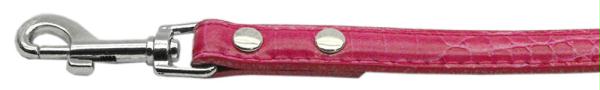 87-02 12pk Faux Croc Crystal Bone Collars Pink Half Inch Wide Leash