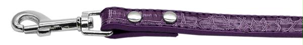 Faux Croc Crystal Bone Collars Purple Three Quarter Inch Wide Leash