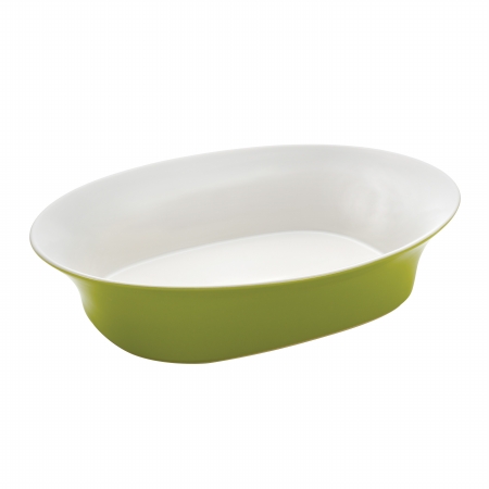 58360 Round & Square 14-inch Oval Serving Bowl, Green