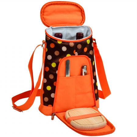 398-jd Two Bottle Carrier And Cheese Set -julia Dot