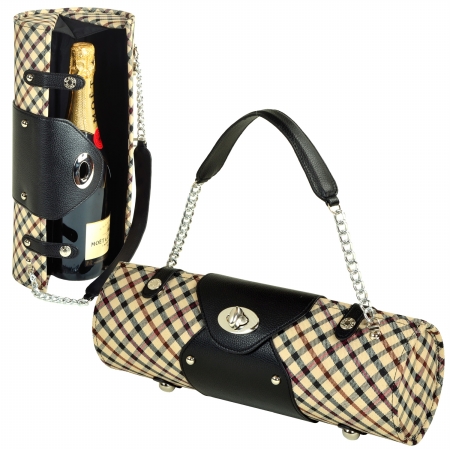 622-l Wine Carrier And Purse - London Plaid