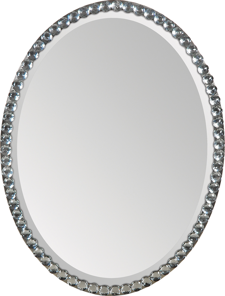 32"h X 24"w Rhiannon Mirror In Silver / Crystal