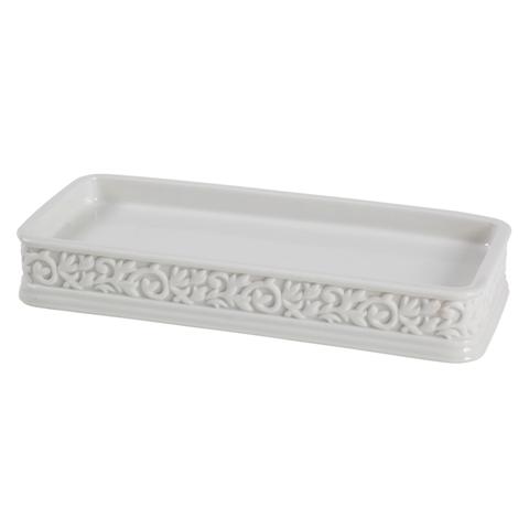 Creative Bath Cmo26wh Cosmopolitan White Scroll Porcelain Tray