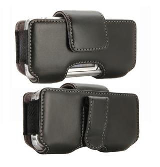 NONE UNIMEDHLP2 Universal Medium Horizontal Black Leather Pouch for phones the size of TMobile G1 Napa with snap