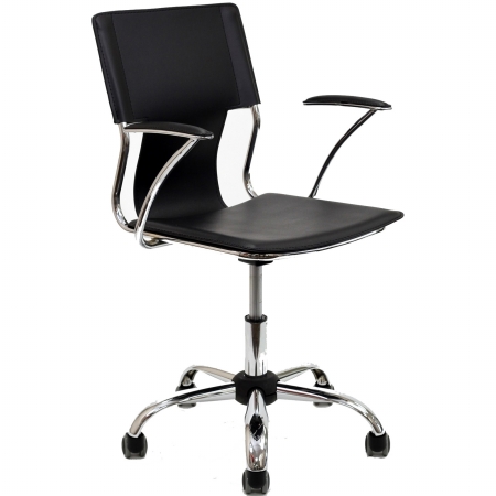 Eei-198-blk Studio Office Chair In Black Vinyl