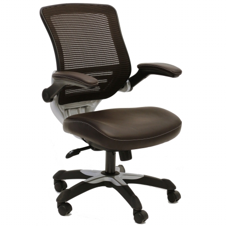 Eei-595-brn Edge Office Chair With Brown Leatherette Seat