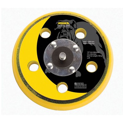 Mirka Ma105gv 5in.x5h Grip Faced Vacuum Backup Pad - Yellow