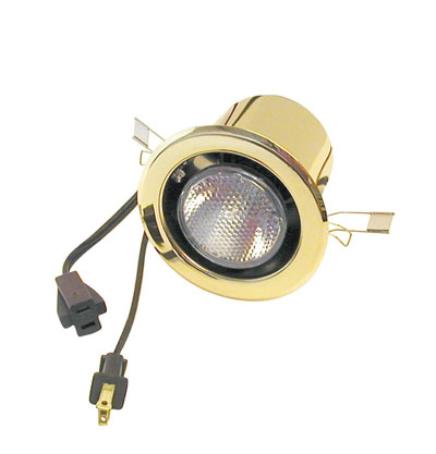Sl2020.3332 50w Halogen Light, Clip Mount With Flange And Switch - Polished Brass