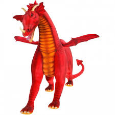 Hansa 5964 46 in. H Ride-On Dragon -Red