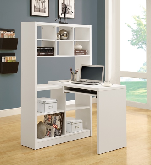 White Hollow-core Left Or Right Facing Corner Desk
