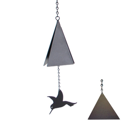 North Country Wind Bells Inc. 101.5040 Island Pasture Bell With Black Triangle Wind Catcher