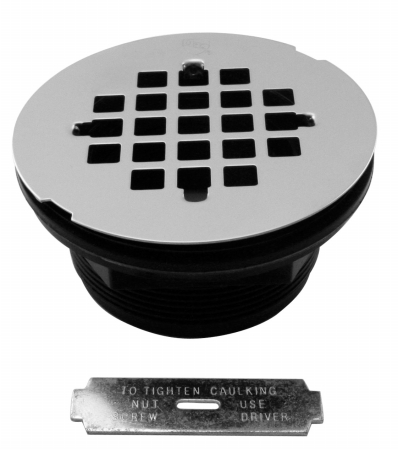 D206p-62 Pvc Compression Shower Drain - Powder Coat Flat Black