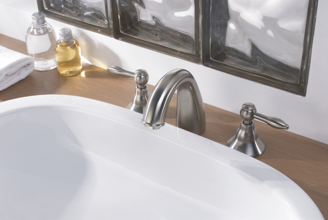 Dawn Kitchen & Bath Ab13 1018bn 3-hole Widespread Lavatory Faucet With Lever Handles - Brushed Nickel