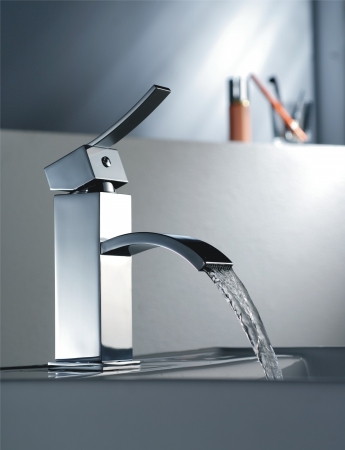 Dawn Kitchen & Bath Ab78 1258bn Single-lever Square Lavatory Faucet With Sheetflow Spout - Brushed Nickel