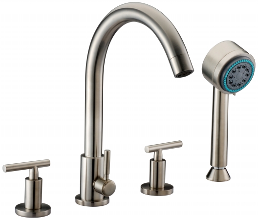 Dawn Kitchen & Bath D16 2503bn 4-hole Tub Filler With Personal Handshower And Lever Handles - Brushed Nickel