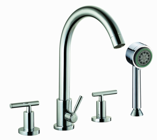 Dawn Kitchen & Bath D16 2503c 4-hole Tub Filler With Personal Handshower And Lever Handles - Chrome