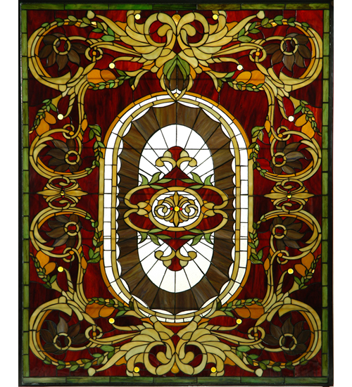 106981 39 In. W X 48 In. H Regal Splendor Stained Glass Window