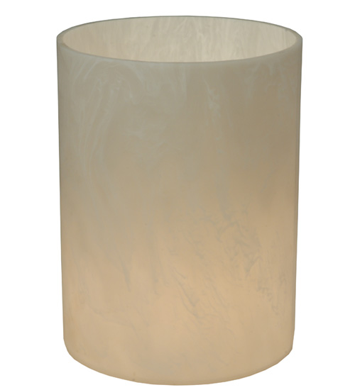 126840 6 In. W X 8 In. H Cylinder Alabaster Swirl Flat Top Replacement Shade