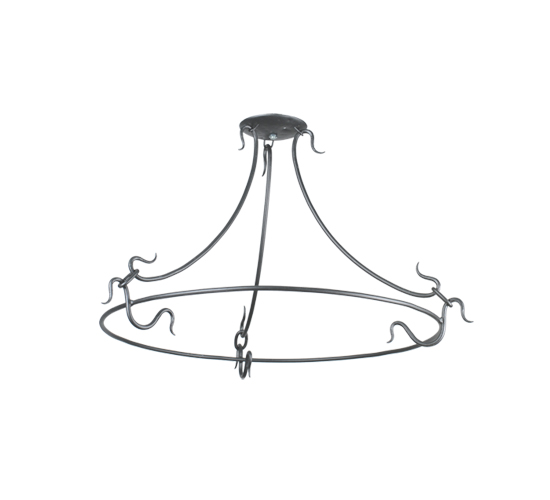102509 30 In. Wrought Iron Suspension Ring With Arms