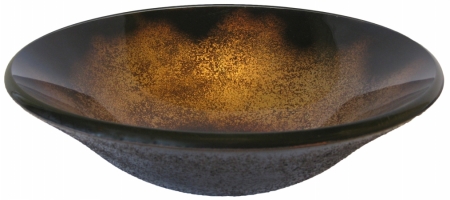Nohp-g008 Sanguinello Orange Toned Hand Painted Glass Vessel Sink 17.5-inch Diameter