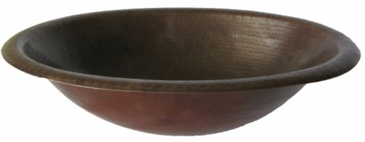Cordoba Rolled Oval Drop-in Copper Bath Sink With Antigua Finish 19-inch Width
