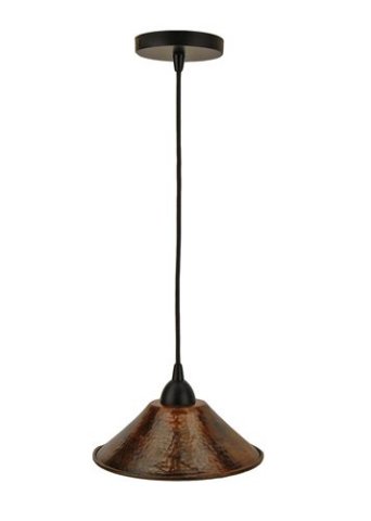 L500db 9 In. Hand Hammered Copper Cone Pendant Light