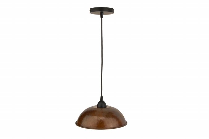 L100db 10.5 In. Hand Hammered Copper Dome Pendant Light