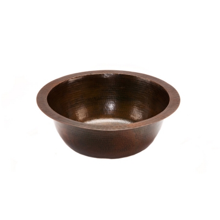 Br14db2 14 In. Round Hammered Copper Bar Sink With 2 In. Drain Size - Oil Rubbed Bronze