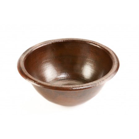 Lr14rdb 12 In. Small Round Self Rimming Hammered Copper Sink