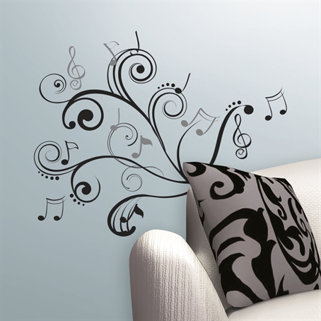 Music Scroll Notes Peel And Stick Wall Decals