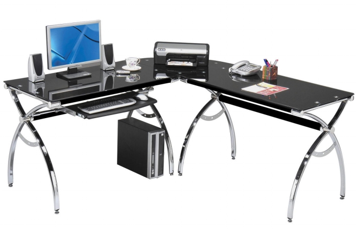 L-shaped Computer Desk - Black