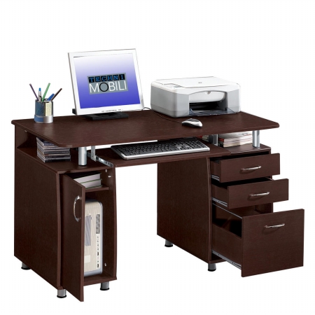 Complete Computer Desk - Chocolate