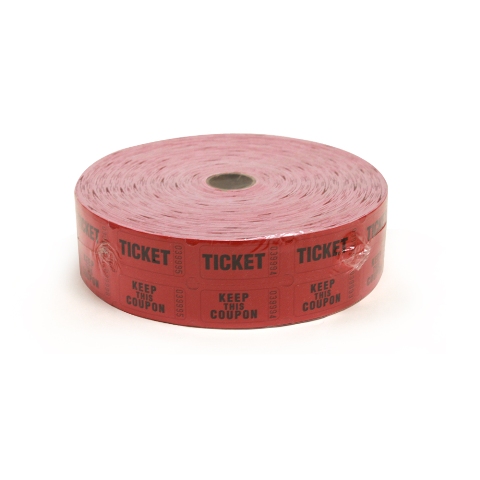 Og-2006 2000 Ct Roll Of Two Part Double Roll Tickets - Red