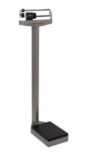 Cardinal Scale-detecto 439s 10.5 In. X 14.5 In. Platform Eye Level Physician Scale Stainless Steel 400 Lb X 4 Oz With Height Rod