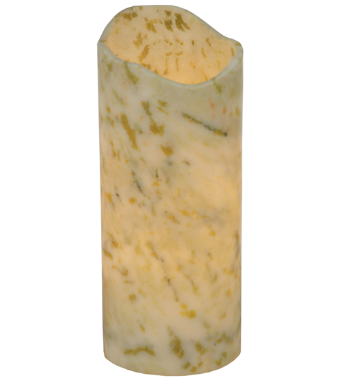 123472 4 In. W X 10 In. H Jadestone Light Green Uneven Top Candle Cover