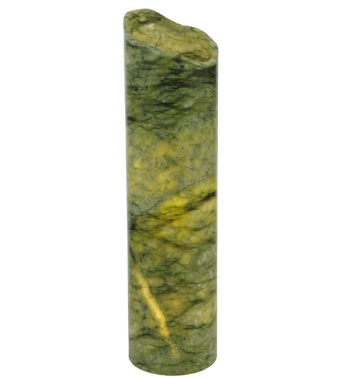 123473 4 In. W X 16 In. H Jadestone Green Uneven Top Candle Cover