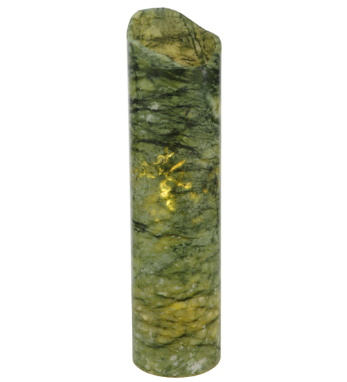 123474 4 In. W X 16 In. H Jadestone Green Uneven Top Candle Cover