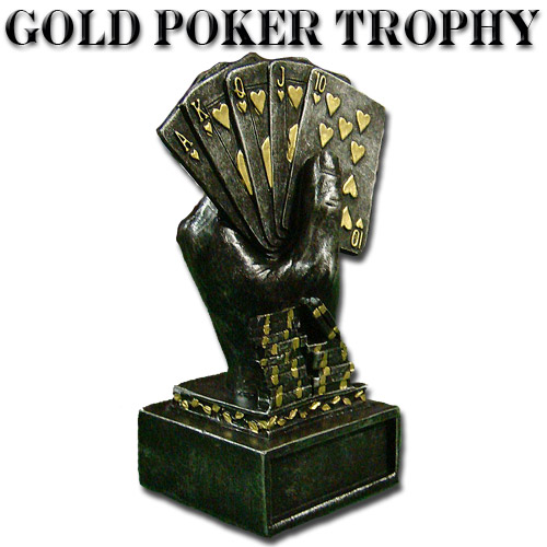 Acp-0037 Gold Metal Poker Trophy
