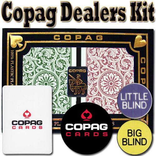 Gcop-103.913 Copag Dealer Kit - 1546 Green-burgundy Poker Jumbo