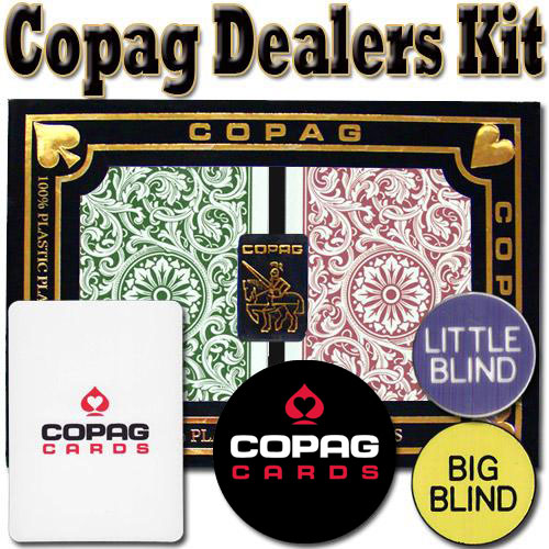 Gcop-203.913 Copag Dealer Kit - 1546 Green-burgundy Poker Regular