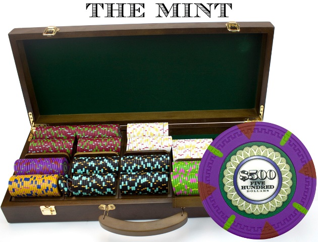 Csmt-500w 500ct Claysmith Gaming The Mint Chip Set In Walnut