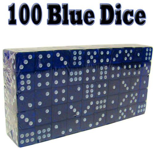 Acc-0009 100 Blue Dice - 16 Mm