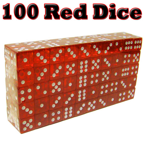 Acc-0014 100 Red Dice - 16 Mm