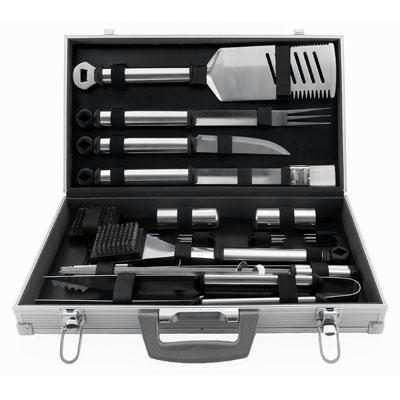 Mr Bar B Q 02066x Silver Prestige 21 Piece Tool Set With Aluminum Case