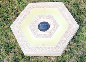 33841-3 Set Of 3 Solar Power Hexagon White Wash Stepping Stones