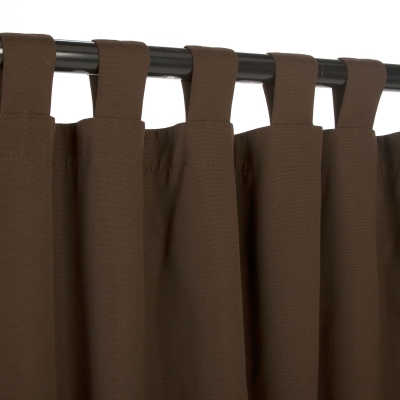 CUR108BBS 54 in. x 108 in. Sunbrella Outdoor Curtain with Tabs - Bay Brown