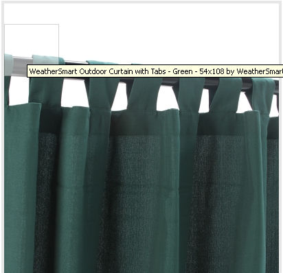 CUR108GR 54 in. x 108 in. WeatherSmart Outdoor Curtain with Tabs - Green