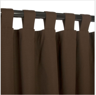 CUR84BBS 54 in. x 84 in. Sunbrella Outdoor Curtain with Tabs - Bay Brown